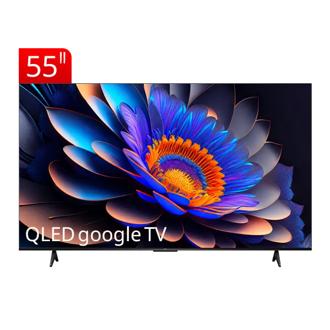 تلویزیون QLED 4K UHD هوشمند تیسیال مدل T69D سایز 55 اینچ از روبرو