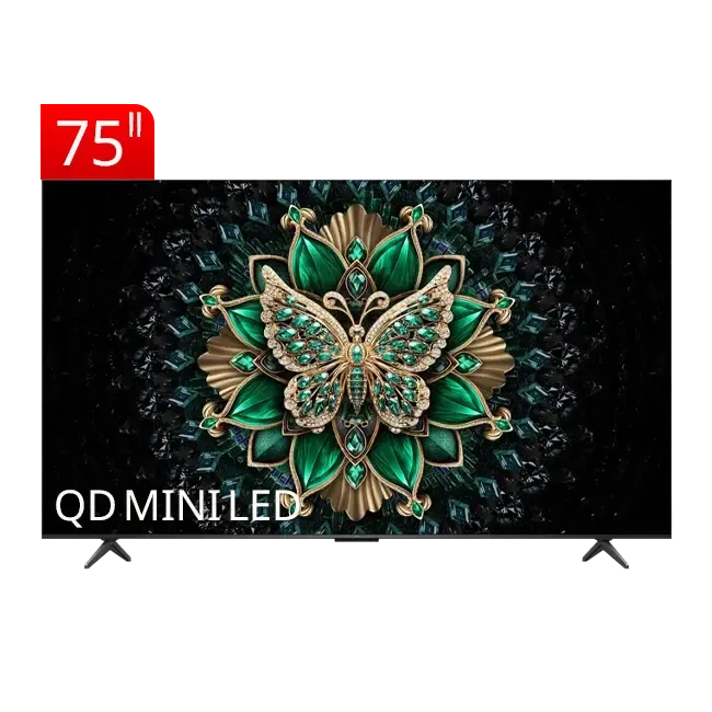 تلویزیون QDmini LED 4K UHD هوشمند تیسیال مدل 75C6K سایز 75 اینچ از روبرو